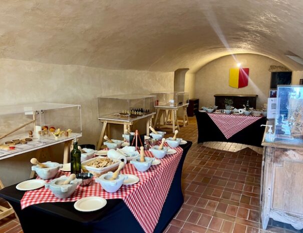 Atelier tapenade dans un château médiéval